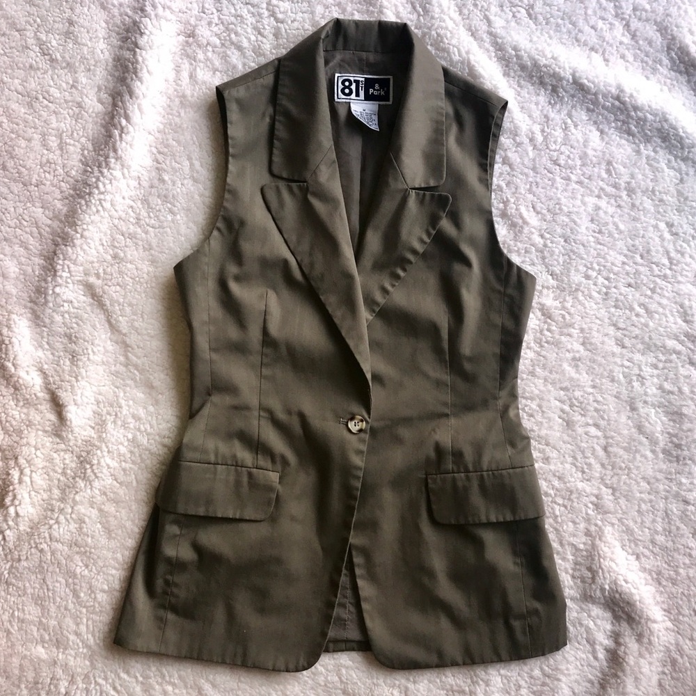 Olive Green Long Line Vest